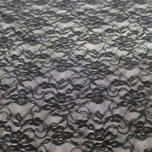 Black Wild Lily Pattern Lace Fabric