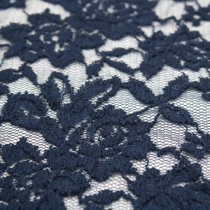 Navy Hendrix Florals Pattern Lace Fabric