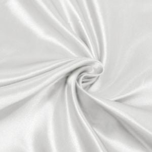 Snow  Poly Bridal White Satin Fabric