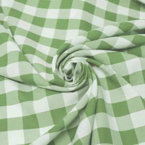 Apple Green Big Checkered Poplin Woven Fabric
