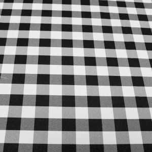 Black Big Checkered Poplin Woven Fabric