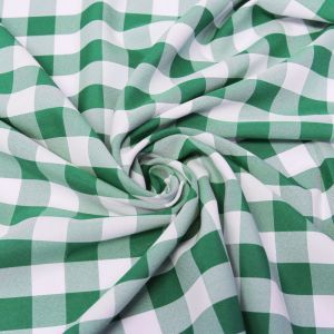 Hunter Green Big Checkered Poplin Woven Fabric