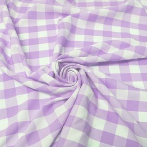 Lavender Big Checkered Poplin Woven Fabric