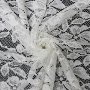 Off White Evening Pattern Lace Fabric