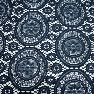 Navy Lace Charlotte Pattern Fabric