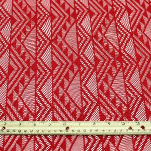 Tribal Lace Fabric Red Geometric Lace - Elisa Pattern