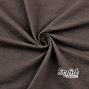 Smokey Brown Cotton Spandex Jersey Knit Fabric Combed 10oz
