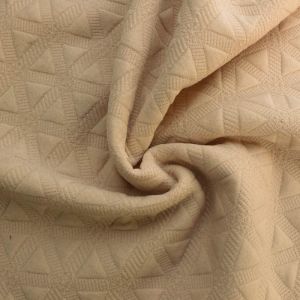 Natural Pyramid Jacquard Knit Stretch Fabric