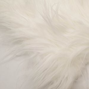 Off White Faux Fur Fabric Long Pile Mongolian