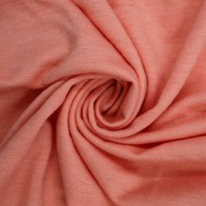 Peach Papaya French Terry Spandex Fabric by the Yard