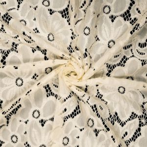 Tan Floral Pattern on Hailey Lace Fabric