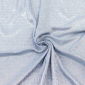 Blue Silver Sheen Crinkle Stretch Knit Fabric by the yard