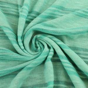 Green Topaz Stripe Trail Sweater Knit Fabric (Mesh Stripes)  - (GET 30 YARDS for ONLY $1/Yard)
