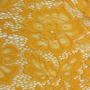 Mustard Beauty Coleen Pattern Floral Stretch Lace Fabric 