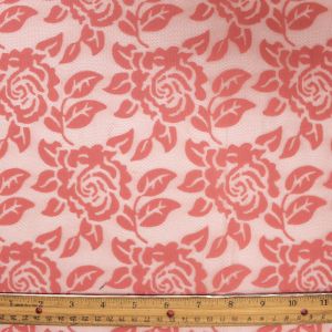Rosebud Rose Floral Lace Tulle Fabric by the Bolts - 40 Yards