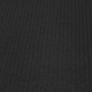 Black 6x3 Brushed Poly Rayon Rib Knit