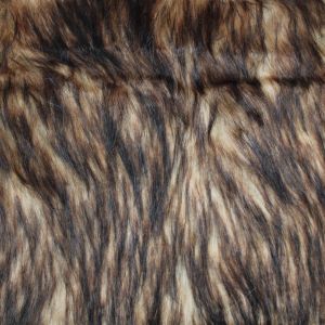 Black Brown Faux Fur Fabric Long Pile Mongolian