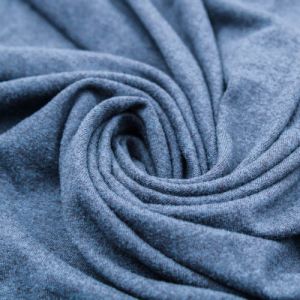 Navy Chambray Solid Double-Sided Brushed DTY Stretch Fabric