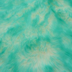 Ivory Aqua Candy Shade Frosted Fur 2 tone Soft on a Medium Pile of 2" Newborn Cuddly Faux Fur