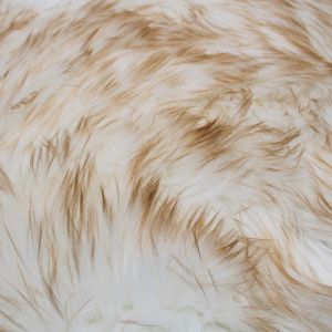 Ivory Caramel Candy Shade Frosted Fur 2 tone Soft on a Medium Pile of 2" Newborn Cuddly Faux Fur