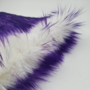 Ivory Purple Candy Shade Frosted Fur 2 tone Soft on a Medium Pile of 2" Newborn Cuddly Faux Fur