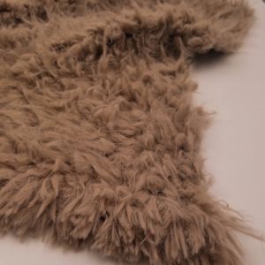 Mocha Flokati Curly Faux Fur Cuddly Fabric by the Yard - Style 6716