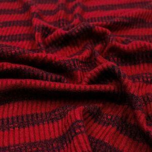Ruby Light Charcoal 2 Tone Slub 2x2 Hacci Rib Rayon Poly Spandex Rib Knit Fabric by the Yard