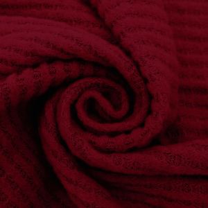 Wine Waffle Brush Poly Rayon Spandex Knit Fabric