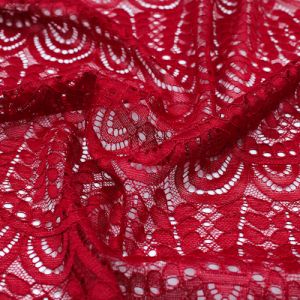 Ruby Moringa Leaves Pattern on Lace Fabric by the Yard