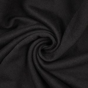 Black Solid French Terry Brushed Fleece Fabric by the Yard