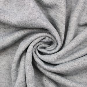 Heather Grey B French Terry Brushed Fleece Fabric by the Yard
