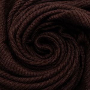 Chocolate 2x1 Rib Knit Stretch Fabric by the Yard
