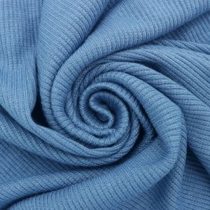 Denim Steel 2x1 Rib Knit Stretch Fabric by the Yard