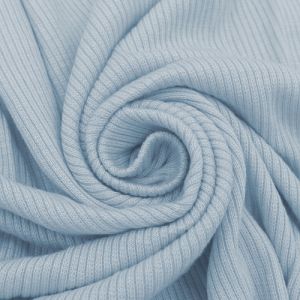 Misty Blue 2x1 Rib Knit Stretch Fabric by the Yard