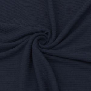 Navy Poly Rayon Spandex 4x2 Rib Knit Fabric