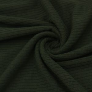 Olive Poly Rayon Spandex 4x2 Rib Knit Fabric