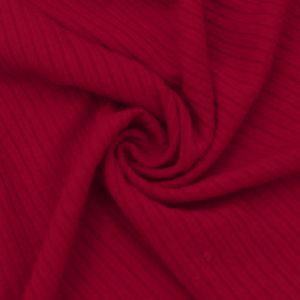 Red Poly Rayon Spandex 4x2 Rib Knit Fabric
