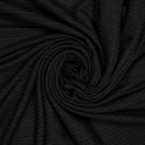 Black Rayon Spandex Pontelle Rib Knit Fabric