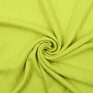 Green Chartreuse Neon Rayon Spandex Pointelle Rib Knit Fabric by the Yard