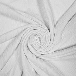 White Rayon Spandex Pontelle Rib Knit Fabric