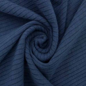 Denim Solid 4x2  Rib Knit Fabric by the Yard
