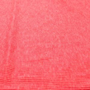 Coral Poly Cotton Spandex  4x2 Rib Knit Fabric