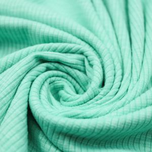 Seafoam Pale Poly Cotton Spandex  4x2 Rib Knit Fabric