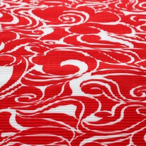 Red Organic Pattern Pleated Knit Fabric by the BOLT - (GET 45 YARDS for ONLY $1/Yard)
