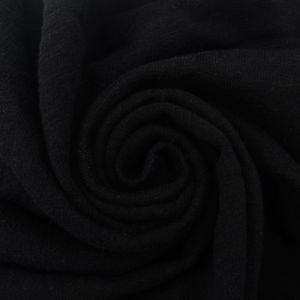Black 100% Cotton Slub French Terry Fabric by the Yard
