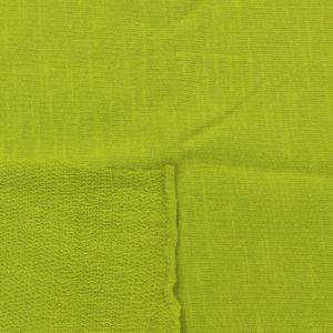 Green Oasis 100% Cotton Slub French Terry Fabric by the Yard