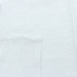 White 100% Cotton Slub French Terry Fabric by the Yard