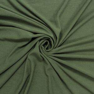 Army Green  Light-weight Rayon Spandex Jersey Knit Fabric - 160 GSM