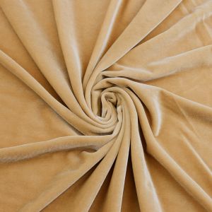 Beige 4-Way Stretch Velvet Fabric