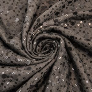 Charcoal MATTE Sequins Fabric by the BOLT  - (GET 30 YARDS for ONLY $1/Yard)